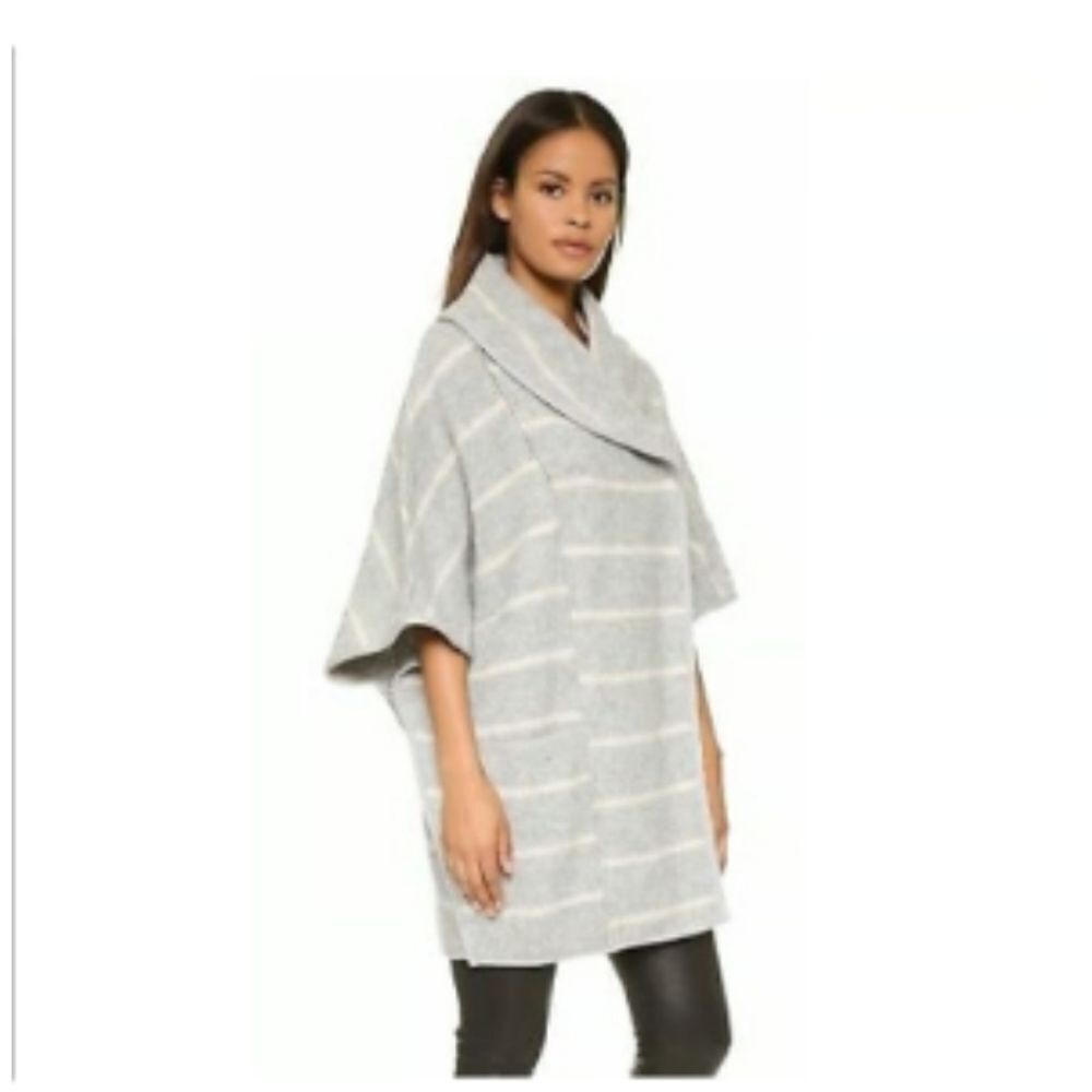 Free People Wool Blend Blanket Poncho Coat Boho Western Hippie Size Medium - Picture 7 of 11